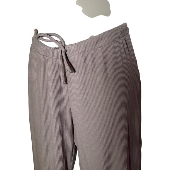 Chaser Women's Ribbed Knit Jogger Pants with Drawstring Waist Size S Beige - Picture 7 of 7